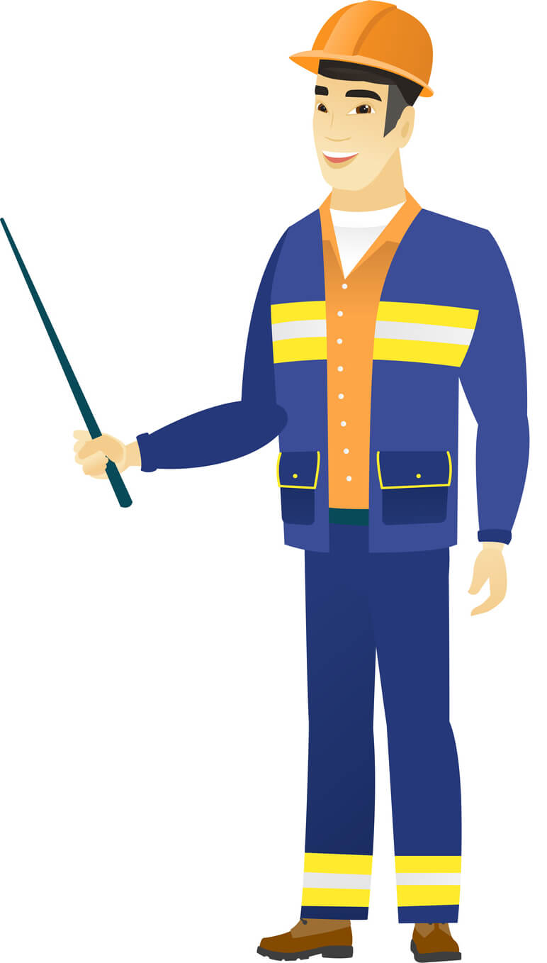 Graphic of man in hard hat teaching