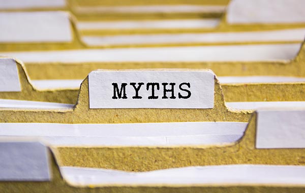 File folder with a tab titled "myths"